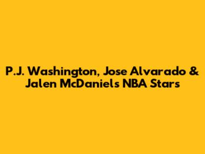 P.J. Washington, Jose Alvarado & Jalen McDaniels NBA Stars